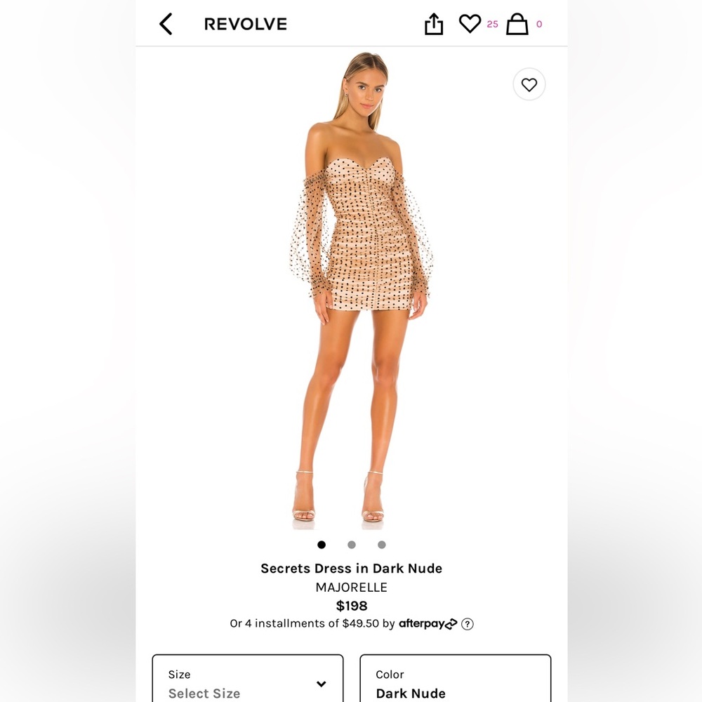 MAJORELLE SECRETS DRESS DARK NUDE SIZE XS